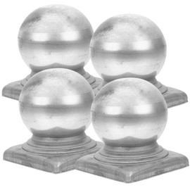Tofficu 4pcs Decorative Ball Shape Fence Post Caps Post Covers for Traffic Barriers Railing and Sturdy Stylish Caps for Standard