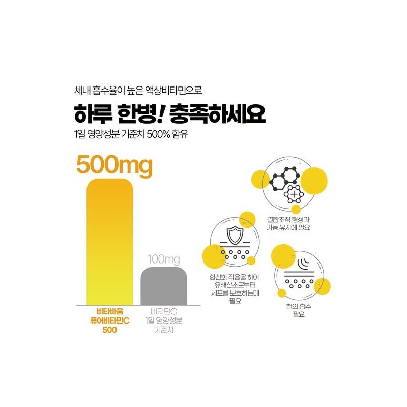 Vitaboom 퓨어비타민C 500 (7개입) Pure Vitamin C 500 (7 pieces)