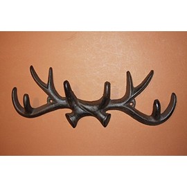 Antler Bath Towel Rack, Durable Solid Heavy Cast Iron, 12" Long