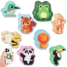 40pcs Sensory Stickers, 8 Designs Animals Anxiety Calming Strips Waterproof Textured Cute Lion Bee Panda Tactile Calm Sticker for Adults Lowering Relief Fidget Stress Items for Home Office School