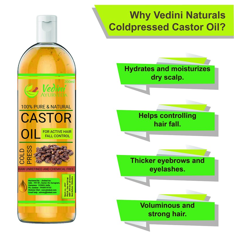 Vedini? Premium Cold Pressed Castor Oil - Pure & Virgin
