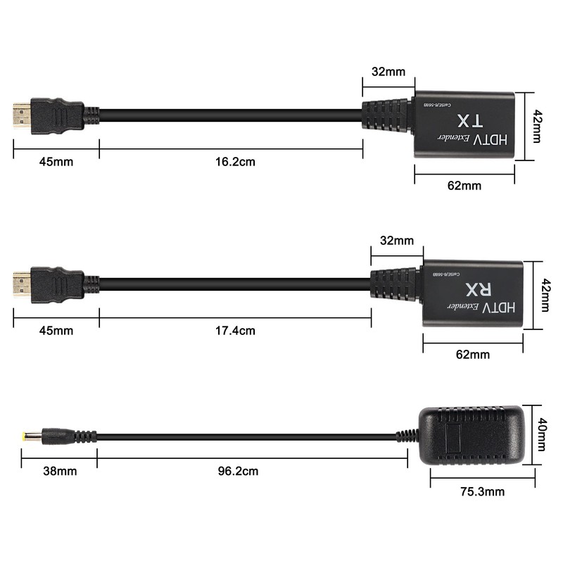 XMSJSIY HDMI Extender,HDMI Male to RJ45 Network LAN Extender 60m