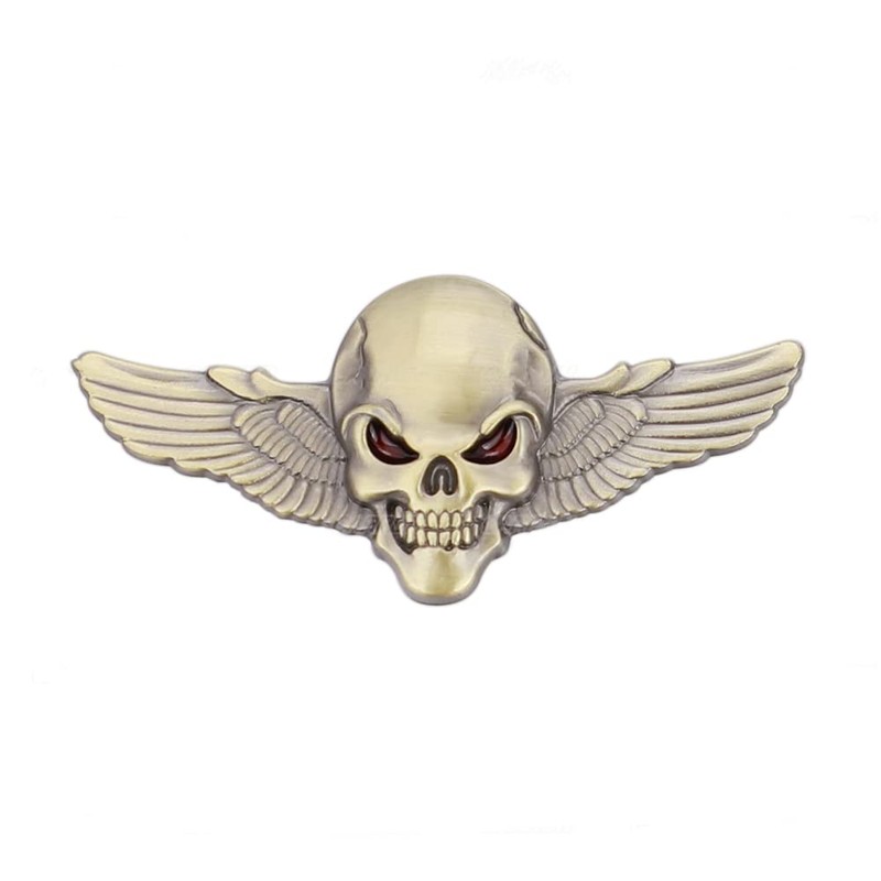 Pack of 2 Skull Emblem Car Sticker 3D Skull Badge