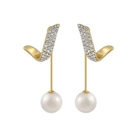 Women's Gold-Plated Tassel Drop Earrings, Cubic Zirconia Stud & Pearl Drop Dangle Earrings, Trendy Hypoallergenic Jewelry for Women