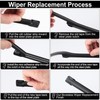 BJSIA 22Inch Windshield Wiper Blades Strips, Auto Adjustable Insert Rubber