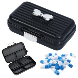 ZEPIQOR 1 Pcs Pillendose für Unterwegs Tablettenbox 7 tage für unterwegs pillendose, pillenbox, pillendose 7 tage, Reise Pillenbox, Pill Organizer Travel Für Reise und Tägliches Gebrauch usw(Schwarz)