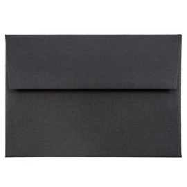 JAM PAPER 4Bar A1 Premium Invitation Envelopes - 3 5/8 x 5 1/8 - Black Linen - Bulk 250/Box