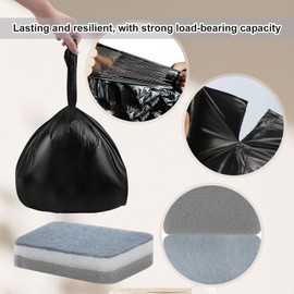 Sponge Individually Wrapped, Kitchen Dishs Sponge Bulk Cleaning Sponges Scouring Pads, Small Trash Bags Bulk Black Bin Liners Garbage Bags for Camping, Travel, Hotel (40 Pack) (Black Gray)
