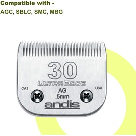 Andis Carbon-Infused Steel UltraEdge Dog Clipper Blade, Size-30, 1/50-Inch Cut Length (64075)