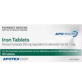 ApoHealth Iron 200mg 60 Tablets