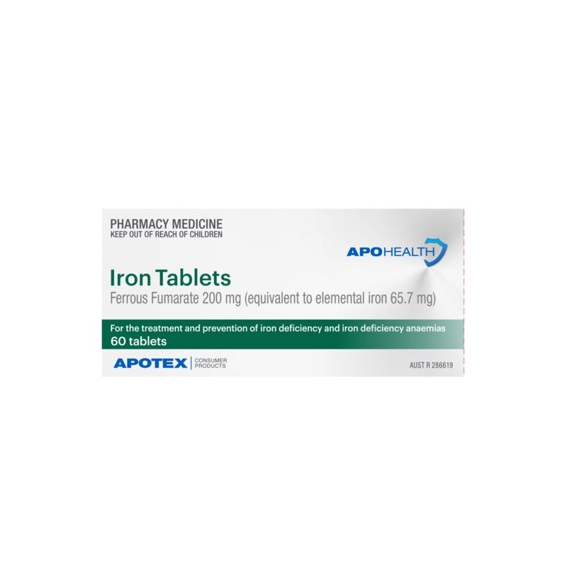 ApoHealth Iron 200mg 60 Tablets