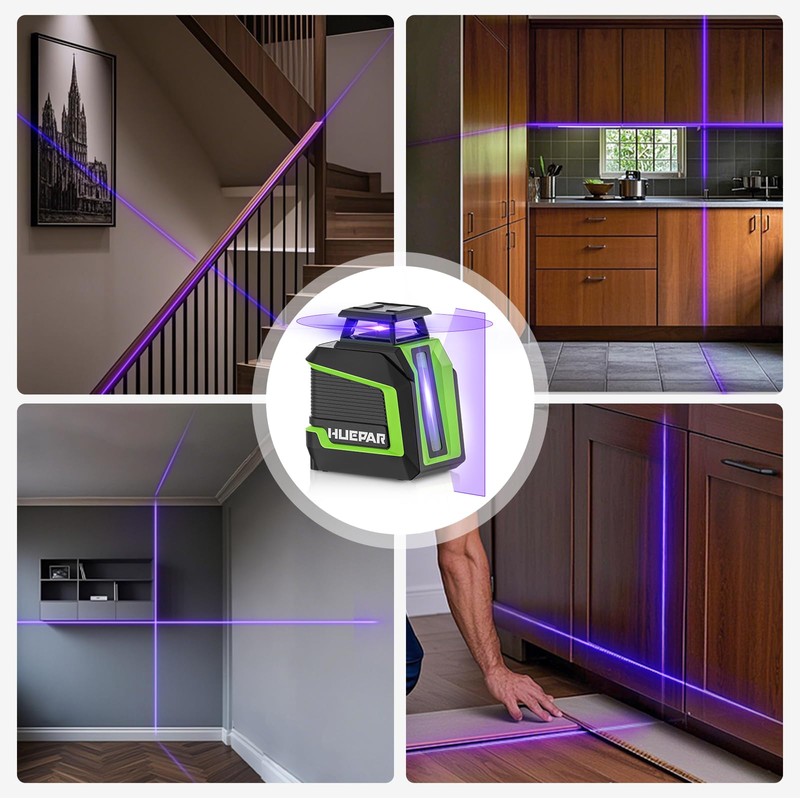 Huepar 360° Laser Level, 82Ft - 165Ft Self Leveling Laser