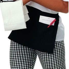 Denny's Zipped Money Pocket Apron. Black.
