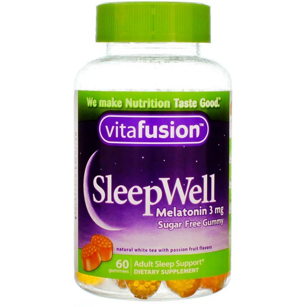 Vitafusion SleepWell Gummy Sleep Aid for Adults, White Tea & Passion Fruit 60 ea by Vitafusion
