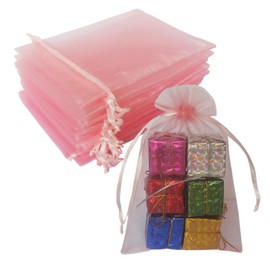 4x6 inch Organza Gift Bag with Drawstring for Jewelry,Candy,100 Pcs Blush Pink Sheer Fabric Clear Mesh Wrap Decorative Sachet for Baby Shower,60th Birthday,Christmas,Party Favors,Bridal Shower,Wedding