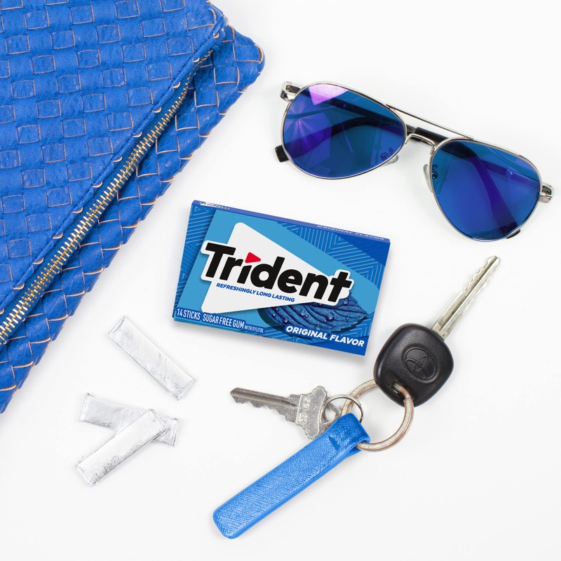 Trident Original Flavor Sugar-Free Chewing Gum, 12 Packs of 14