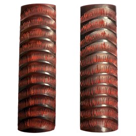 Malayan Products Red Buffalo Horn Scale Blanks, Natural Resource 5in by 1.5in by 0.25in, Knife Handle Making, DIY Set of 2 Slabs, Handle Crafting Material Grip Designer Grooves