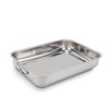 ROSSETTO Casserole Dish Stainless Steel Rectangular Large Baking Dish with Folding Handles Rustproof 35 cm x 26 cm Dishwasher Safe