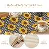 Farmhouse Sunflower Table Runner Flower Black White Checkered Background Art