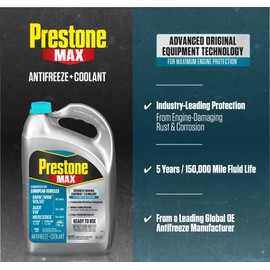 Prestone AF6110 MAX European Vehicles (Blue) Anti-Freeze and Coolant, 1 Gallon, Pack of 6