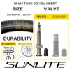 Sunlite Bicycle Tube, 700 x 18-23 (27 x 1) 60mm