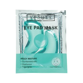 YEAUTY Veggy Mixture Eye Pad Mask, the Super Soft Eye Pads with Moisturising Care Serum Made of Cucumber, Hyaluronic and Tiger Grass Dehydrates and Smooths the Skin, 1 x Pack of 2