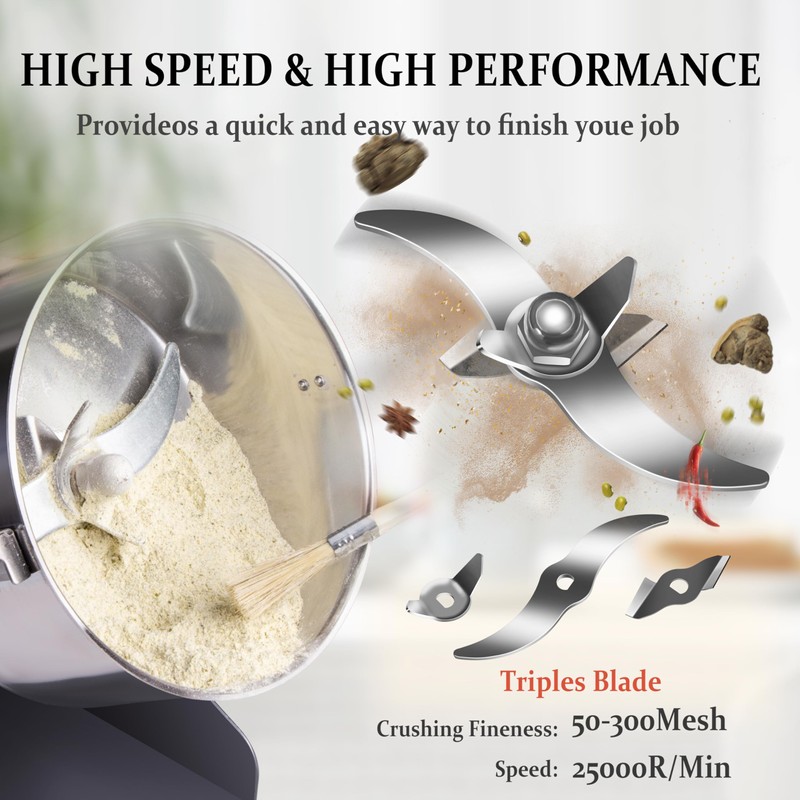 INSELY 700g Grain Mill Grinder High Speed Food Grain Mill