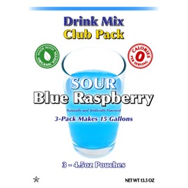GramZero Sour Blue Raspberry Zero Calorie Sugar Free Drink Mix, Great For Nutrition Club Loaded Tea, Stevia Sweetened