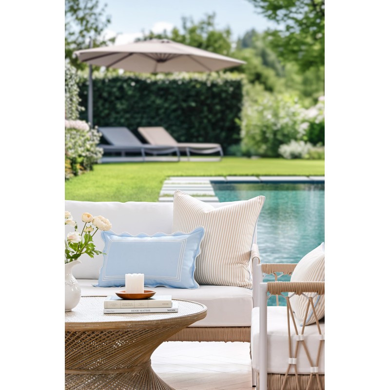 Hofdeco Premium Coastal Hampton Patio Indoor Outdoor Throw Pillow Cover
