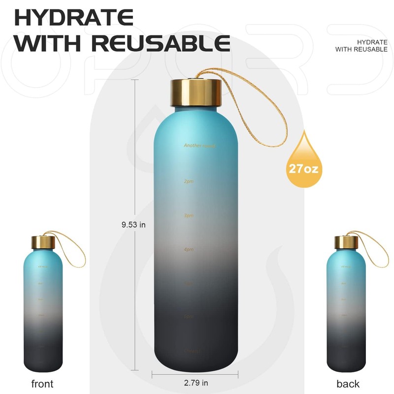 Opard Drinking Bottle, 1 L/800 ml Water Bottle, Leak-Proof Water