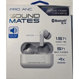 Tzumi SoundMates Pro ANC Bluetooth 5.4 Wireless Earphones White