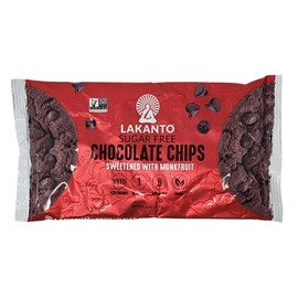 Lakanto Sugar Free Chocolate Baking Chips Sweetened with Monkfruit - Pack of 4 Bags - 8 oz Per Bag - 32 oz Total - Gluten Free, Vegan, Non GMO, and Keto Friendly
