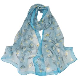 FAIRYGATE Ladies Scarf Women Georgette Silk Scarves Elegant Bright Colour Lightweight Fashion for Spring Winter Scarfs Shawl Wraps 64008