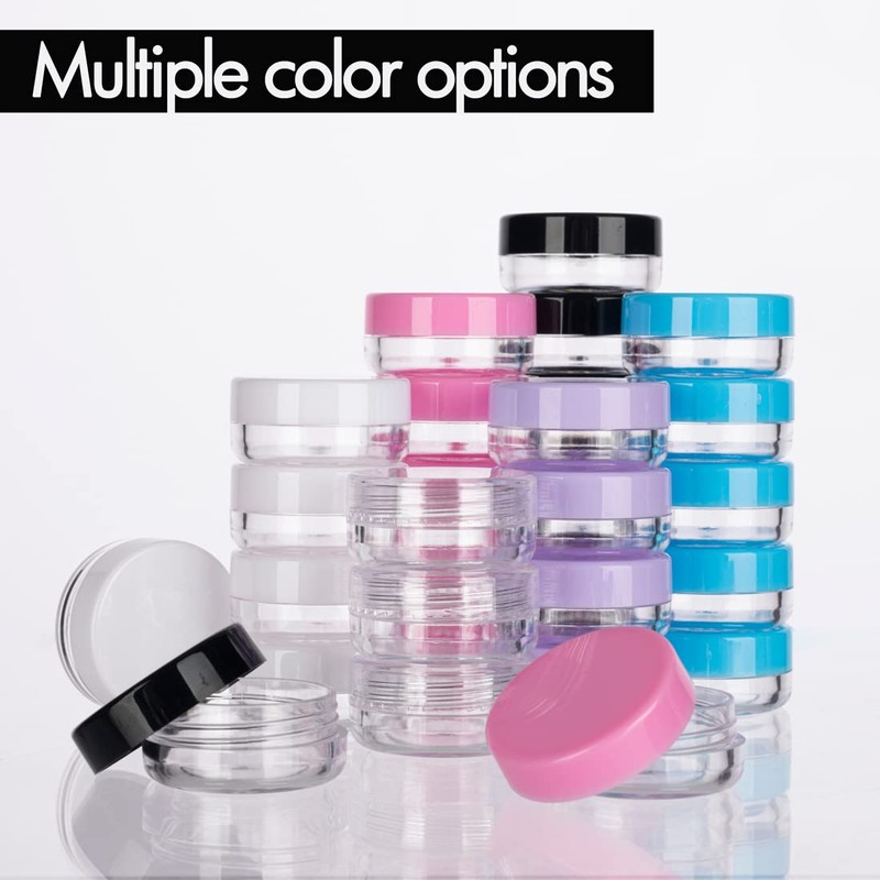 3 Gram Sample Containers With Lids, 50 Count Tiny Jars,