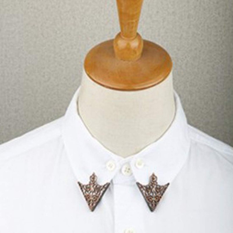 AVILMORE Antiqued Steampunk Collar Tip for Shirt Collar, Metal Copper