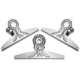 3 Pack Extra Large Bulldog Clips 7.9 Inches Jumbo Bull Binder Paper Clip Clamps for Crafts, Paper, Food Bags, Drawings, Photos at Home, Office, School (Silver, 20cm)