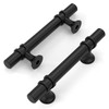 Amerdeco 10 Pack Matte Black Cabinet Pulls 3 Inch(76MM) Hole