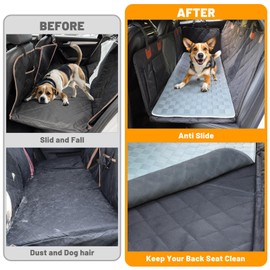 Manificent Non-Slip Pet Bed Mat for Back Seat Extender, Hair Resistant Dog Blanket for Hard Bottom Dog Car Seat Cover, Anti Slip Pet Linner Backseat Cover Deep Gray