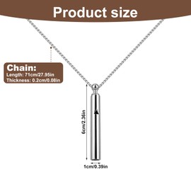 Mikovivi Mindfulness Breathing Necklace, Titanium Steel Anxiety Relief Breathlace Silver Whistle Quit Smoking Necklace for Women Men Meditation(Style 2)