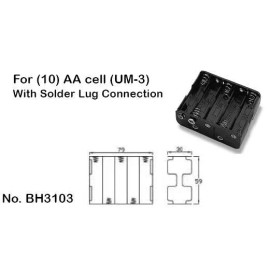 Unbranded/Generic Battery Holder 10 AA Solder Lug Style
