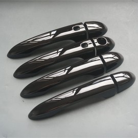 ZiWen Gloss Black Carbon Fiber Sport Door Handle Cover Trim for Jeep Cherokee 2014-2023 Compass 2018-2024 (Gloss Black)