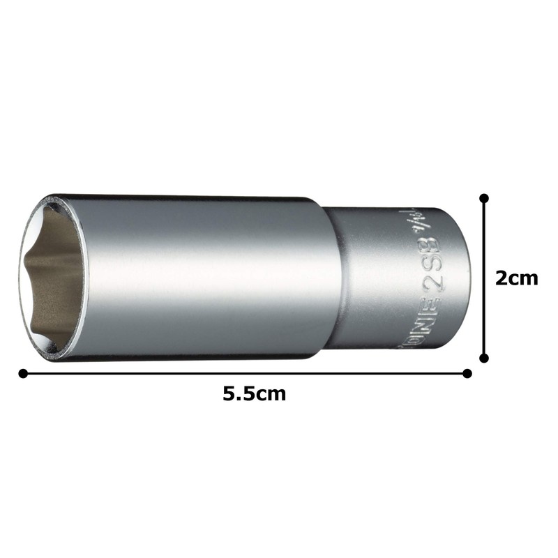 トネ(TONE) ディープソケット(6角) 2SB-18L 差込角6.35mm(1/4") 二面幅9/16inch インチ