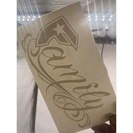 AND famous stars and straps family Vinyl Decal: 7 1/2” X 4”, No For Porous Surfaces