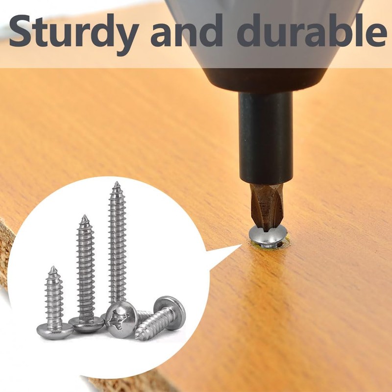 SHUNCHG 20 Pcs Silver M3 x 20mm Self Tapping Wood