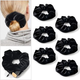 Velvet Scrunchies With Pocket Zipper Hair Ties for Women Big Vsco Girl Stuff Scrunchy Hidden Hair Scrunchie Ponytail Holder Elastic Bands Gift for Friend