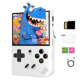 RG35XX Plus Handheld Game Console, 64G TF Card, Linux System Quad core Retro Video Games Console, 3.5 Inch IPS Screen Retro Game Console Support Gamepad and HDMI Output TV