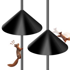 Squirrel Proof Baffle for Bird Feeder Pole, Outdoor Pole Mount Stopper & Guard,Squirrel Cone (2 Pack, Black)