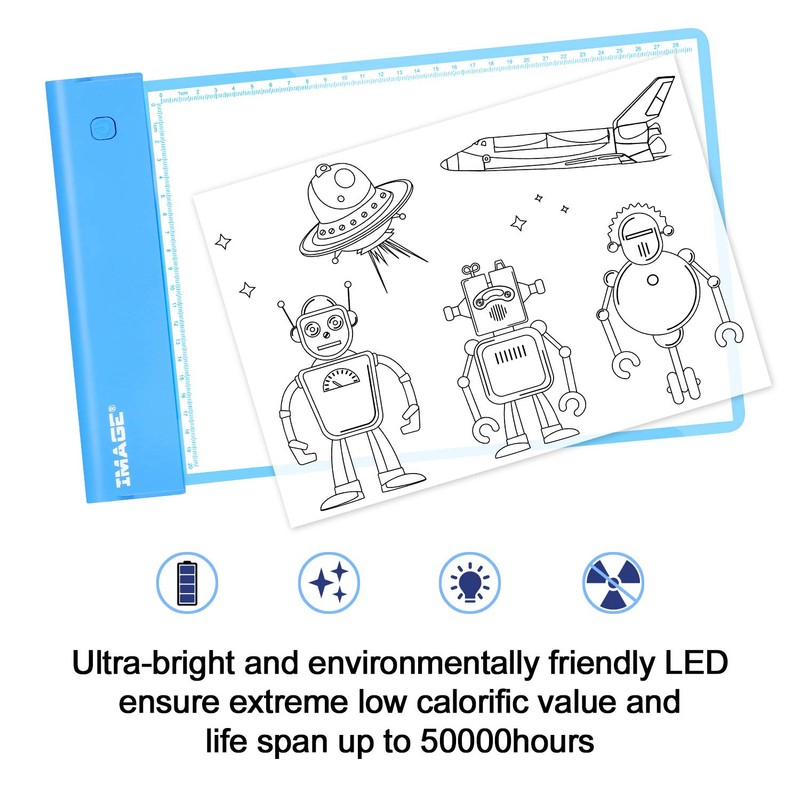 IMAGE Light Up Tracing Pad Blue Drawing Tablet Coloring Board