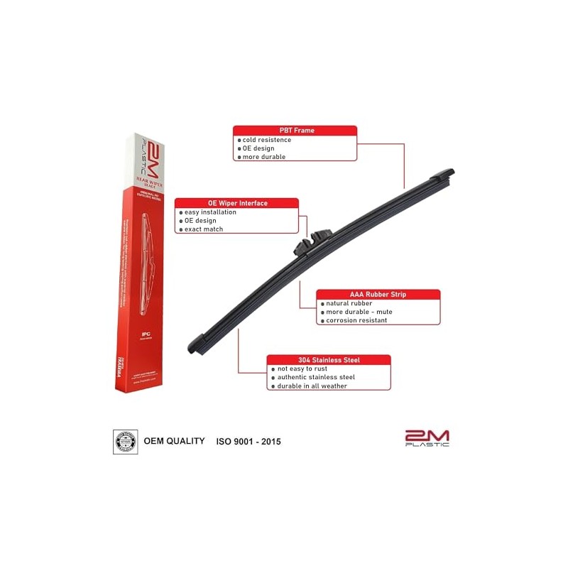 2M PLASTIC Rear Wiper Blade Factory OEM Style Replacement For