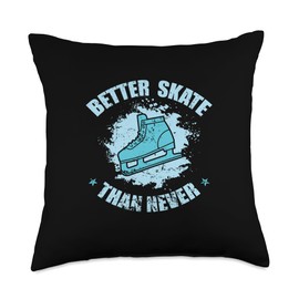skating ice skating sport ice rink ice ice rink Better Never Skating Throw Pillow, 18x18, Multicolor